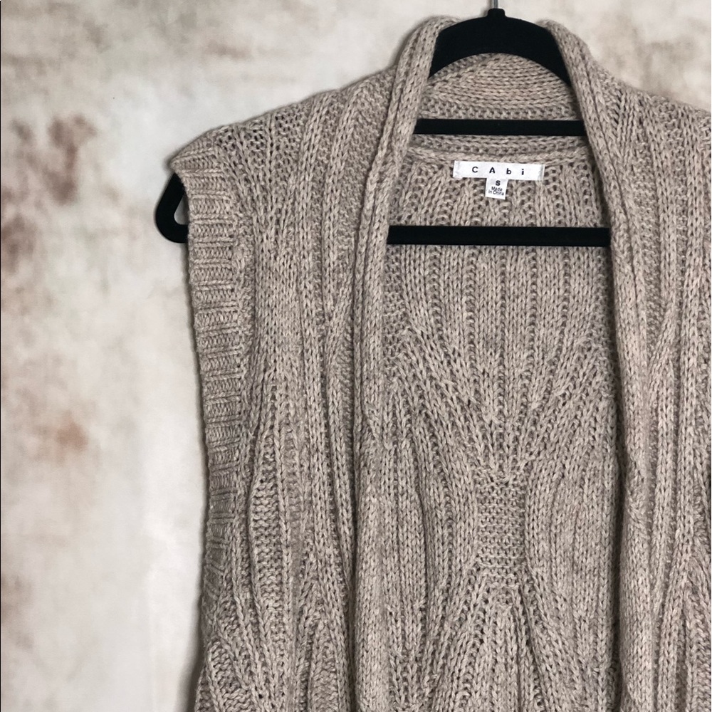CAbi Knit sweater vest oatmeal Small